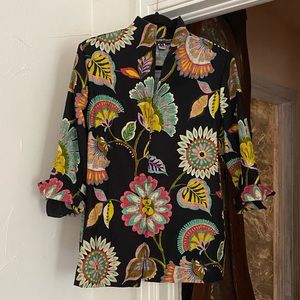 Painted Pony | Floral Tapestry Open Front Unlined Jacket Made in USA.